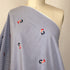 Embroidered Navy & White Stripe ~ Cotton